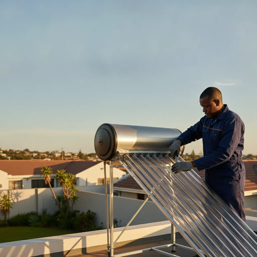 Certified South African plumber attending to a geyser in Cape Town